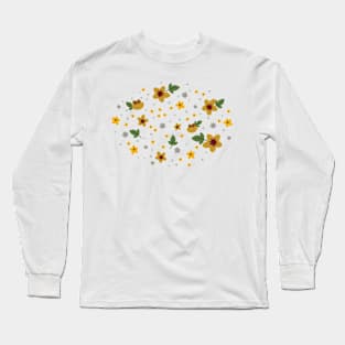 Woodland Yellow Flowers - Cream Long Sleeve T-Shirt